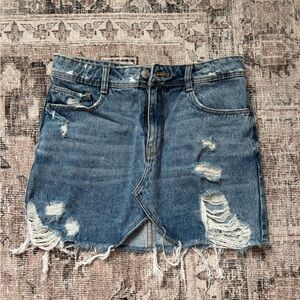 Zara Distressed Mini Skirt